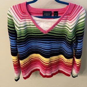 Vintage Crazy Horse multicolored rolled V-neck XL